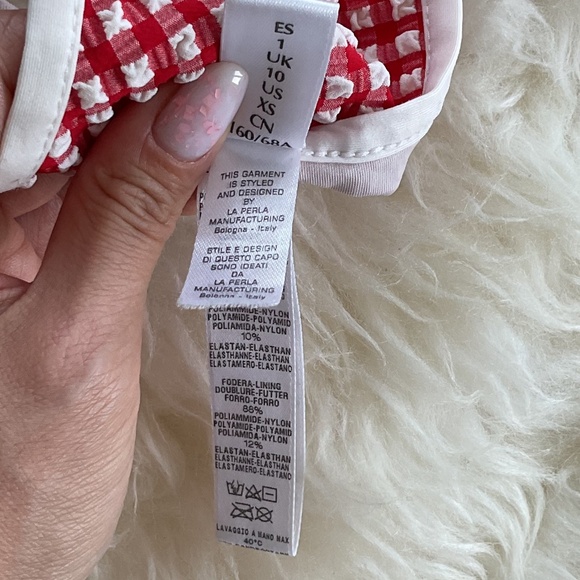 La Perla Gingham Seersucker red bikini - Picture 3 of 6